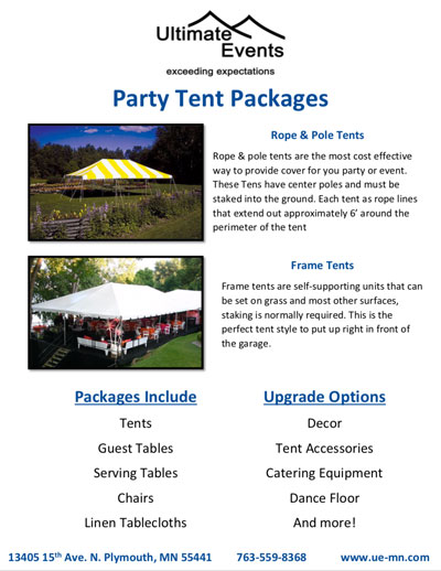 Small Tent Packages Catalog