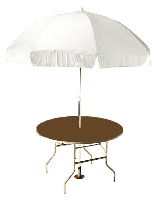 48 Round Wood Al Table With, What Size Umbrella For A 48 Round Table