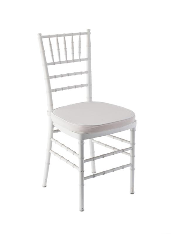 White Chair Cushion, Rental Reception Party Banquet