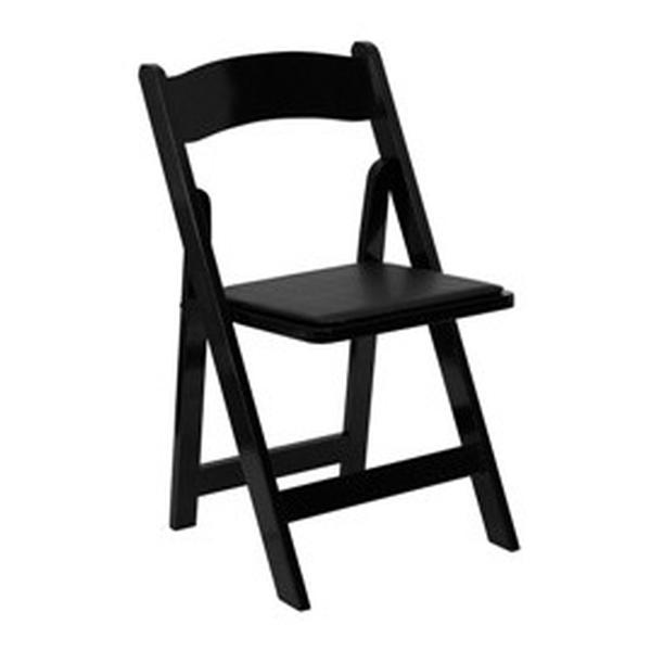 Black Classic Padded Folding Chair