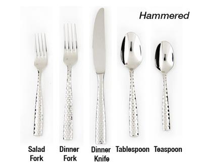 Hammered Stainless Steel Flatware